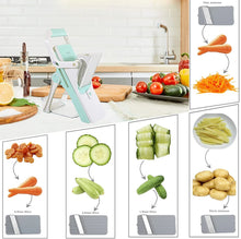 Load image into Gallery viewer, 5-in-1 safe multifunctional veggie chopper slicer manual mandolin chopper radish meat chopper kitchen accessory tool
