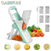 Load image into Gallery viewer, 5-in-1 safe multifunctional veggie chopper slicer manual mandolin chopper radish meat chopper kitchen accessory tool

