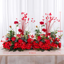 Load image into Gallery viewer, 100CM DIY Wedding Flower Wall Arrangement Supplies Silk Peonies Rose Artificial Flower Row Decor Wedding Iron Arch Backdrop
