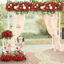 Load image into Gallery viewer, 100CM DIY Wedding Flower Wall Arrangement Supplies Silk Peonies Rose Artificial Flower Row Decor Wedding Iron Arch Backdrop
