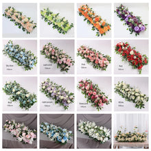 Load image into Gallery viewer, 100CM DIY Wedding Flower Wall Arrangement Supplies Silk Peonies Rose Artificial Flower Row Decor Wedding Iron Arch Backdrop
