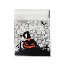 Load image into Gallery viewer, 50/100pcs Halloween Plastic Candy Bags Gift Cookie Bags Biscuits Snack Packaging Bags Happy Halloween Party Decoration Supplies
