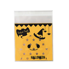 Load image into Gallery viewer, 50/100pcs Halloween Plastic Candy Bags Gift Cookie Bags Biscuits Snack Packaging Bags Happy Halloween Party Decoration Supplies
