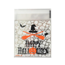 Load image into Gallery viewer, 50/100pcs Halloween Plastic Candy Bags Gift Cookie Bags Biscuits Snack Packaging Bags Happy Halloween Party Decoration Supplies
