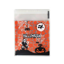 Load image into Gallery viewer, 50/100pcs Halloween Plastic Candy Bags Gift Cookie Bags Biscuits Snack Packaging Bags Happy Halloween Party Decoration Supplies
