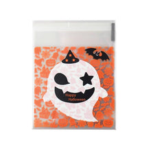 Load image into Gallery viewer, 50/100pcs Halloween Plastic Candy Bags Gift Cookie Bags Biscuits Snack Packaging Bags Happy Halloween Party Decoration Supplies
