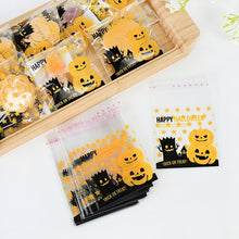 Load image into Gallery viewer, 50/100pcs Halloween Plastic Candy Bags Gift Cookie Bags Biscuits Snack Packaging Bags Happy Halloween Party Decoration Supplies
