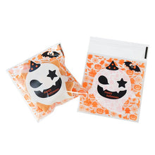 Load image into Gallery viewer, 50/100pcs Happy Halloween Candy Bag Gift Cookie Bags Biscuits Snack Plastic Packaging Bags Halloween Party Decoration Supplies
