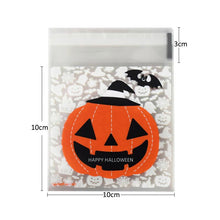 Load image into Gallery viewer, 50/100pcs Happy Halloween Candy Bag Gift Cookie Bags Biscuits Snack Plastic Packaging Bags Halloween Party Decoration Supplies
