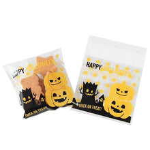 Load image into Gallery viewer, 50/100pcs Happy Halloween Candy Bag Gift Cookie Bags Biscuits Snack Plastic Packaging Bags Halloween Party Decoration Supplies
