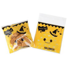 Load image into Gallery viewer, 50/100pcs Happy Halloween Candy Bag Gift Cookie Bags Biscuits Snack Plastic Packaging Bags Halloween Party Decoration Supplies
