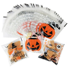 Load image into Gallery viewer, 50/100Pcs Leuke Cartoon Snoep Zakken Halloween Koekje Taart Tassen Party Decorating Plastic Zak Gunsten Verjaardag Pouch levert
