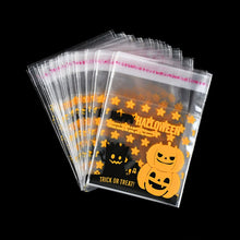 Load image into Gallery viewer, 50/100Pcs Leuke Cartoon Snoep Zakken Halloween Koekje Taart Tassen Party Decorating Plastic Zak Gunsten Verjaardag Pouch levert
