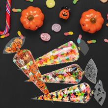 Load image into Gallery viewer, 50/100pcs Pumpkin Skull Bat Candy Bag Transparent Cellophane Plastic Package Bag for Happy Halloween Party Gifts Cookies Supplie
