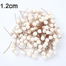 Load image into Gallery viewer, 50/100pcs/Lot mini plastic berry artificial flower red cherry pearlescent stamen wedding Christmas Cake Box Wreaths Decoration
