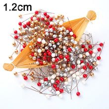 Load image into Gallery viewer, 50/100pcs/Lot mini plastic berry artificial flower red cherry pearlescent stamen wedding Christmas Cake Box Wreaths Decoration
