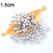Load image into Gallery viewer, 50/100pcs/Lot mini plastic berry artificial flower red cherry pearlescent stamen wedding Christmas Cake Box Wreaths Decoration
