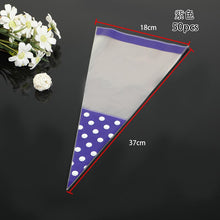 Load image into Gallery viewer, 50pcs/Lot DIY Candy Bag Wedding Favors Halloween Christmas Party Decor Sweet Cellophane Print Cone Storage with Organza Pouches
