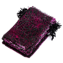 Load image into Gallery viewer, 50pcs/lot Halloween Organza Gift Bag Drawstring Spider Web Multi Color Printing Party Packaging Gift High Quality Candy Bag
