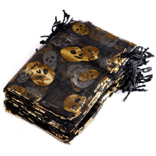 Load image into Gallery viewer, 50pcs/lot Halloween Organza Gift Bag Drawstring Spider Web Multi Color Printing Party Packaging Gift High Quality Candy Bag
