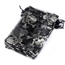 Load image into Gallery viewer, 50pcs/lot Halloween Organza Gift Bag Drawstring Spider Web Multi Color Printing Party Packaging Gift High Quality Candy Bag
