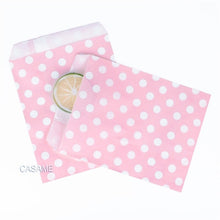 Load image into Gallery viewer, 50pcs/ Lot treat candy bag high quality Party Favor Paper Bags Chevron Polka Dot Stripe Printed Paper craft Bags Bakery Bags
