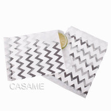 Load image into Gallery viewer, 50pcs/ Lot treat candy bag high quality Party Favor Paper Bags Chevron Polka Dot Stripe Printed Paper craft Bags Bakery Bags
