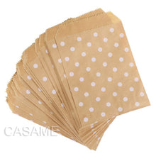 Load image into Gallery viewer, 50pcs/ Lot treat candy bag high quality Party Favor Paper Bags Chevron Polka Dot Stripe Printed Paper craft Bags Bakery Bags
