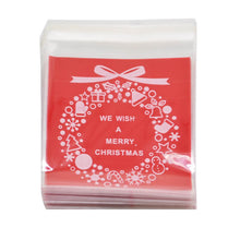 Load image into Gallery viewer, 50Pcs 10x10cm Christmas Candy Cookie Gift Bags Plastic Self-adhesive Biscuits Snack Packaging Bags Xmas Party Decoration Favors

