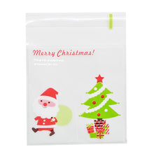Load image into Gallery viewer, 50Pcs 10x10cm Christmas Candy Cookie Gift Bags Plastic Self-adhesive Biscuits Snack Packaging Bags Xmas Party Decoration Favors
