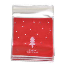 Load image into Gallery viewer, 50Pcs 10x10cm Christmas Candy Cookie Gift Bags Plastic Self-adhesive Biscuits Snack Packaging Bags Xmas Party Decoration Favors
