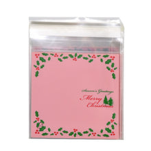 Load image into Gallery viewer, 50Pcs 10x10cm Christmas Candy Cookie Gift Bags Plastic Self-adhesive Biscuits Snack Packaging Bags Xmas Party Decoration Favors
