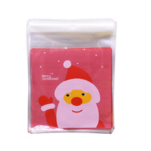 Load image into Gallery viewer, 50Pcs 10x10cm Christmas Candy Cookie Gift Bags Plastic Self-adhesive Biscuits Snack Packaging Bags Xmas Party Decoration Favors
