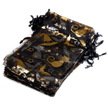 Load image into Gallery viewer, 50pcs 10x15cm Organza Halloween Gift Bags Spider Web Shape Jewelry Packaging Bags Wedding Party Present Drawable Packing Bags

