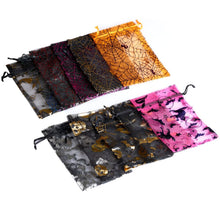 Load image into Gallery viewer, 50pcs 10x15cm Organza Halloween Gift Bags Spider Web Shape Jewelry Packaging Bags Wedding Party Present Drawable Packing Bags
