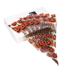 Load image into Gallery viewer, 50pcs Halloween cone Candy Bag Pumpkin skull Witch spiderweb Gift Bags for Halloween Trick or Treat Kids Favors Packaging Bags
