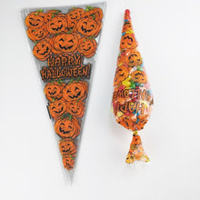 Load image into Gallery viewer, 50Pcs Halloween Cone Bag Pumpkin Bat Spider Triangle-shape Candy Bags Halloween Gift Favors Package Treat Or Trick Candy Pocket
