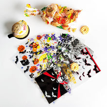 Load image into Gallery viewer, 50Pcs Halloween Transparent Plastic Gift Bag Bat Pumpkin PVC Candy Cookies Packaging Bag for Halloween Trick or Treat Kids Favor
