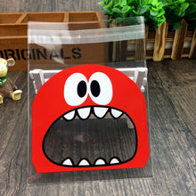 Load image into Gallery viewer, 50PCS Cute Cartoon Monster Cookie Candy Self-Adhesive Plastic Bags For Biscuits Snack Baking Package Supplies Christmas Decor

