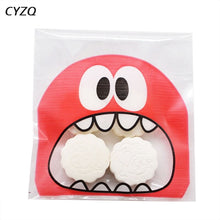 Load image into Gallery viewer, 50Pcs Cute Big Teech Mouth Monster Plastic Bag Wedding Birthday Cookie Candy Gift Packaging Bags OPP Self Adhesive Party Favors
