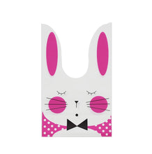 Load image into Gallery viewer, 50Pcs Cute Rabbit Ear Bags Cookies Candy Gift Plastic Bags Hallowen Baking Packaging for Biscuits Snack Party Supplies
