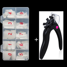 Load image into Gallery viewer, Half Cover False Nails Tips, 500pcs Acrylic Fake Nail Manicure Sets, French Style Artificial Nails with Designs For Nail Art
