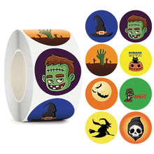 Load image into Gallery viewer, 500pcs 2.5cm Halloween Round Stickers Pumpkin Decoration Labels Envelope Seal Stickers for Gift Boxes Packaging Paper Sticker
