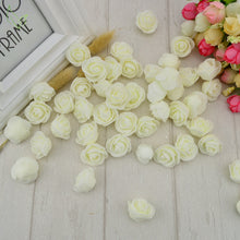 Load image into Gallery viewer, 50PCS PE Foam Fake Flower Roses Head Artificial Flowers Cheap Wedding Decoration for Scrapbooking Gift Box Diy Wreath Multi-Use
