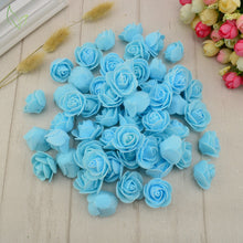 Load image into Gallery viewer, 50PCS PE Foam Fake Flower Roses Head Artificial Flowers Cheap Wedding Decoration for Scrapbooking Gift Box Diy Wreath Multi-Use
