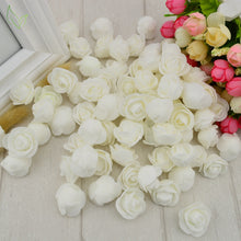 Load image into Gallery viewer, 50PCS PE Foam Fake Flower Roses Head Artificial Flowers Cheap Wedding Decoration for Scrapbooking Gift Box Diy Wreath Multi-Use
