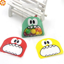 Load image into Gallery viewer, 50PCS 7X7CM 3Colors Cute Cartoon Monster Cookie&amp;Candy Bag Self-Adhesive Plastic Bags For Biscuits Snack Baking Package Supplies
