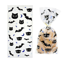 Load image into Gallery viewer, 50Pcs Hallwoeen Pompoen Schedel Kat Snoep Tas Transparante Cellofaan Voedsel Plastic Pack Gift Bags Halloween Party Decor

