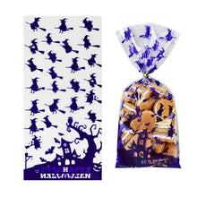 Load image into Gallery viewer, 50Pcs Hallwoeen Pompoen Schedel Kat Snoep Tas Transparante Cellofaan Voedsel Plastic Pack Gift Bags Halloween Party Decor
