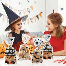 Load image into Gallery viewer, 50Pcs Hallwoeen Pompoen Schedel Kat Snoep Tas Transparante Cellofaan Voedsel Plastic Pack Gift Bags Halloween Party Decor
